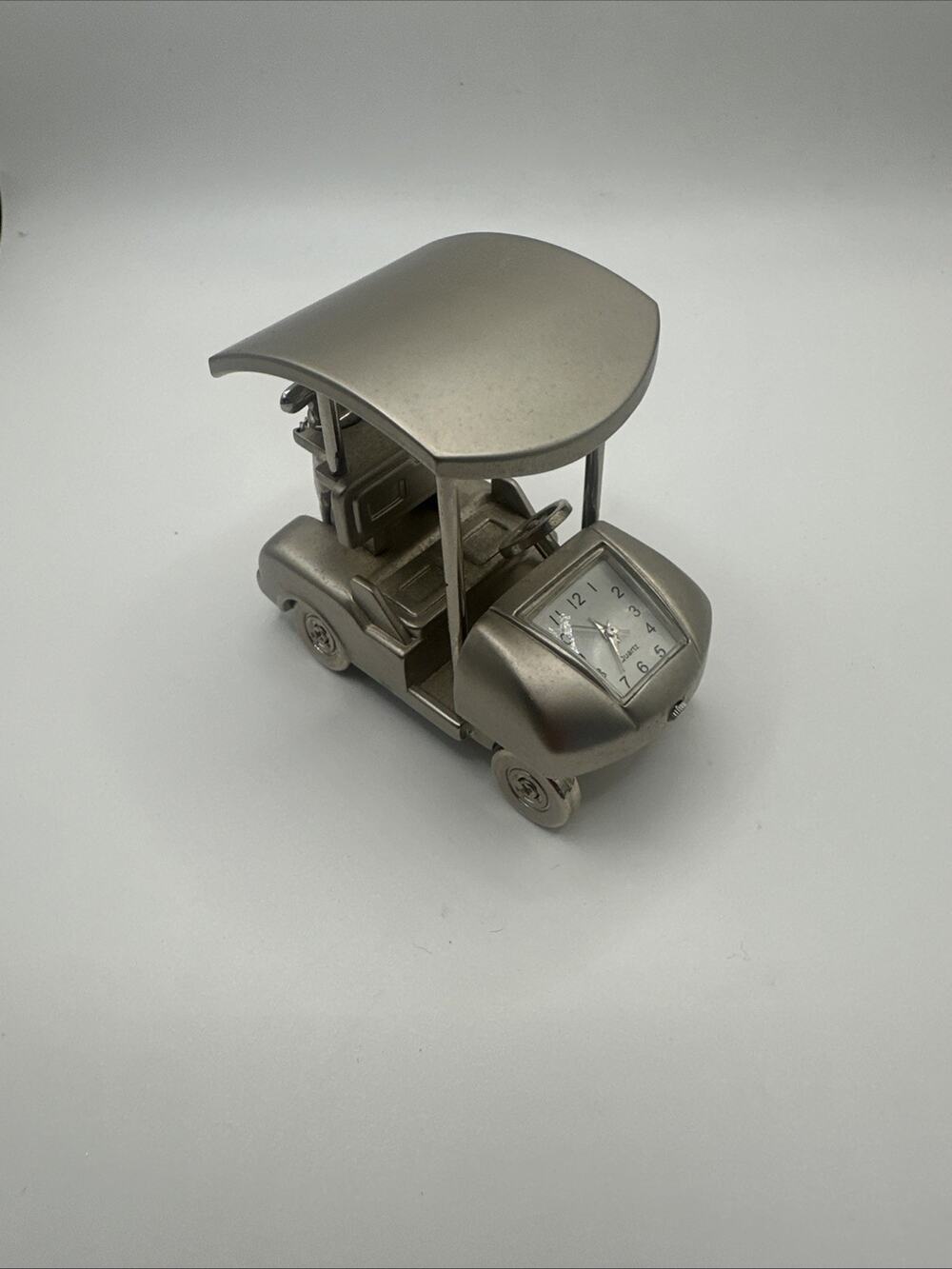 Vintage Mini Golf Cart Quartz Desk Clock Collectible 2.5”